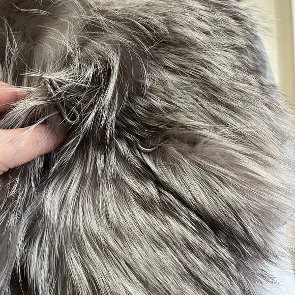 Fox Fur Collar - Silver Grey and Cream Colour - Vintage - Authentic - Picture 7 of 14
